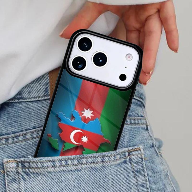 Aserbaidschan Flagge Handyhülle für iPhone 16e 15 14 13 12 17 Pro Max Plus Air 17pro Hülle Coque