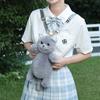 Blues British Plush Animal Cat Backpack Schoolbag Realistic Purse Bag Travel