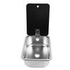 RV Single Bowl Bar Sink 15 X 11 X 5.4in Square Stainless Steel with Tempered Glass Lid and 40mm Drain Hole for Caravan