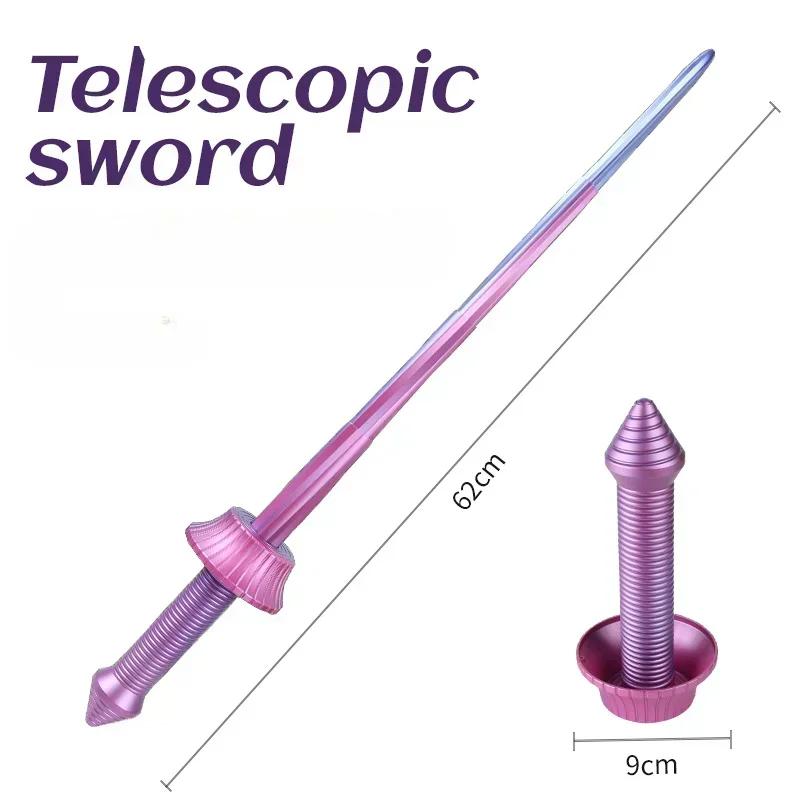 3D Spiral Samurai Sword Retractable Decompression Gravity Sword Role Playing Ninja Props 1:1 Model Toy Birthday Gift