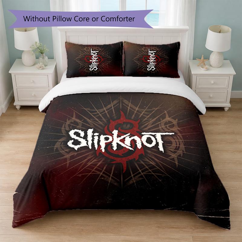 Set Biancheria da Letto 3 Pezzi con Stampa Slipknot Copripiumino con Due Federe Biancheria da Letto Morbida per Camera da Letto Domestica
