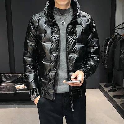 Pánská trendy lesklá péřová bunda v evropském stylu - Ležérní, hřejivá, tenká a stylová zimní se stojáčkem.