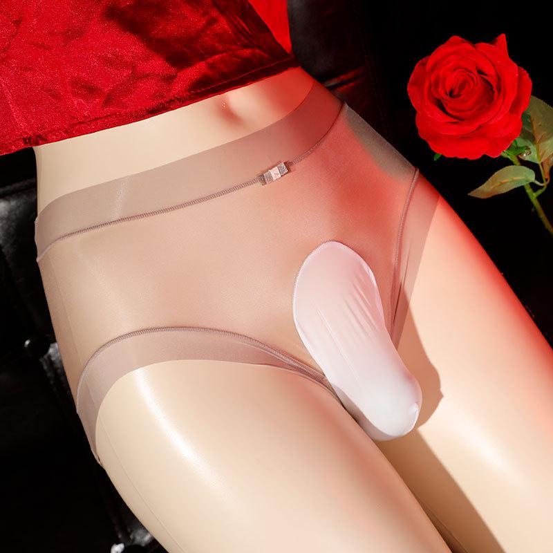 Piaofei Shiny Silky Men's Stockings Panties Sexy Transparent Fully Revealed Ultra-thin and Traceless Summer JJ Set Sex Panties