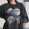 Three African Grey Parrot Moon Shirt, Vintage 90s Congo Graphic Tee, Avian Lover Gift