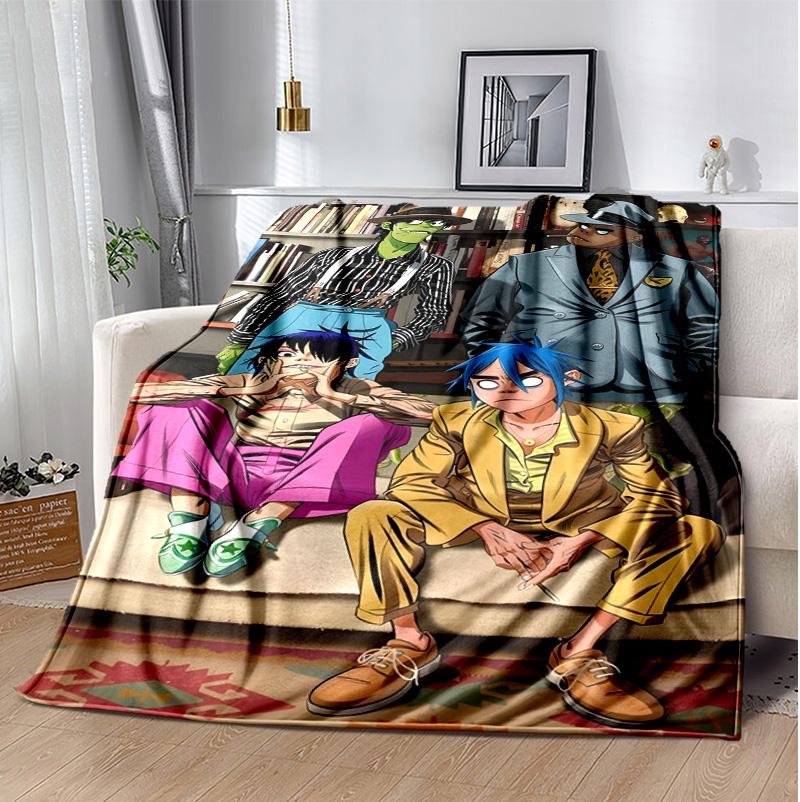 Gorillaz Flannel Blanket Soft Warm All-Season Throw, Design for Camping, Car Travel, Hiking Sofa, Bed, Office Perfect Gift for Parties