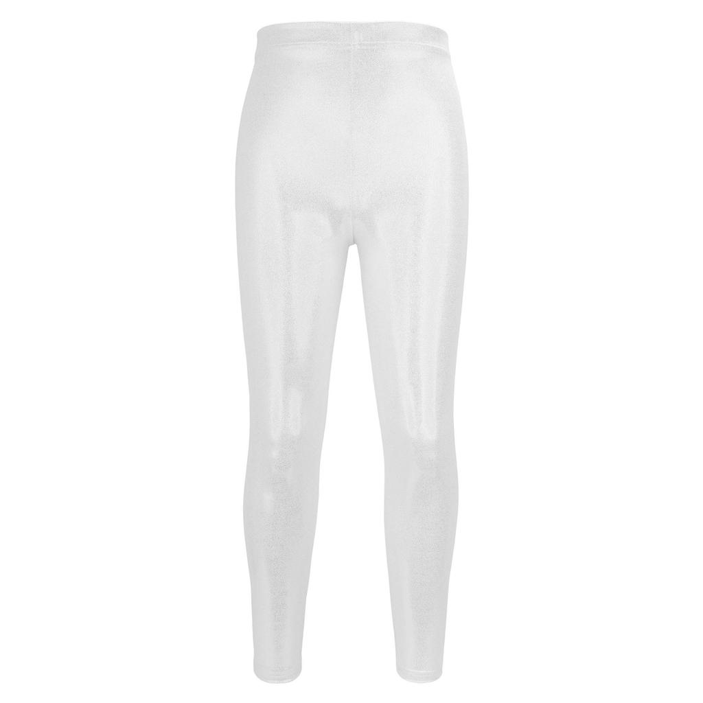 Leggings da Ballo e Yoga per Bambini in Lamina Dorata Lucida: Alta Elasticità, Traspirante