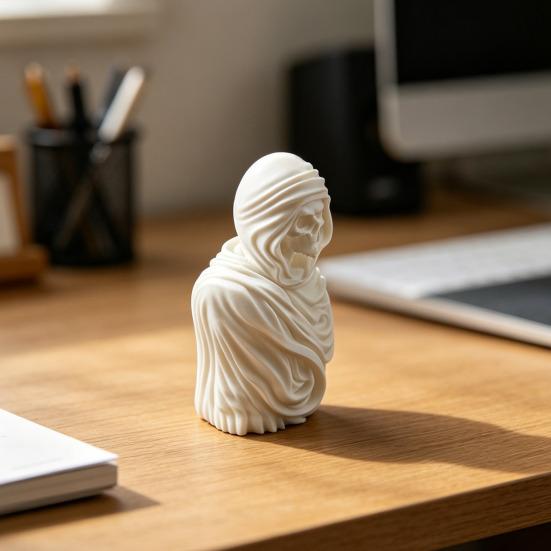 Halloween Sensenmann Figur 3D Gedruckte Gotische Skelett Skulptur für Bücherregal Heim Schreibtisch Tischdeko