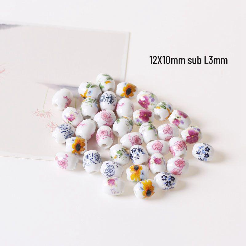 

High-Temperature Fired Peony Ceramic Beads for DIY Jewelry Crafting