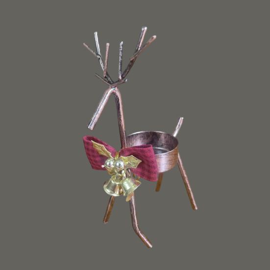 Vánoční svícen na čajovou svíčku Zlatá železná dekorace na stůl okno Všestranná vánoční sváteční dekorace