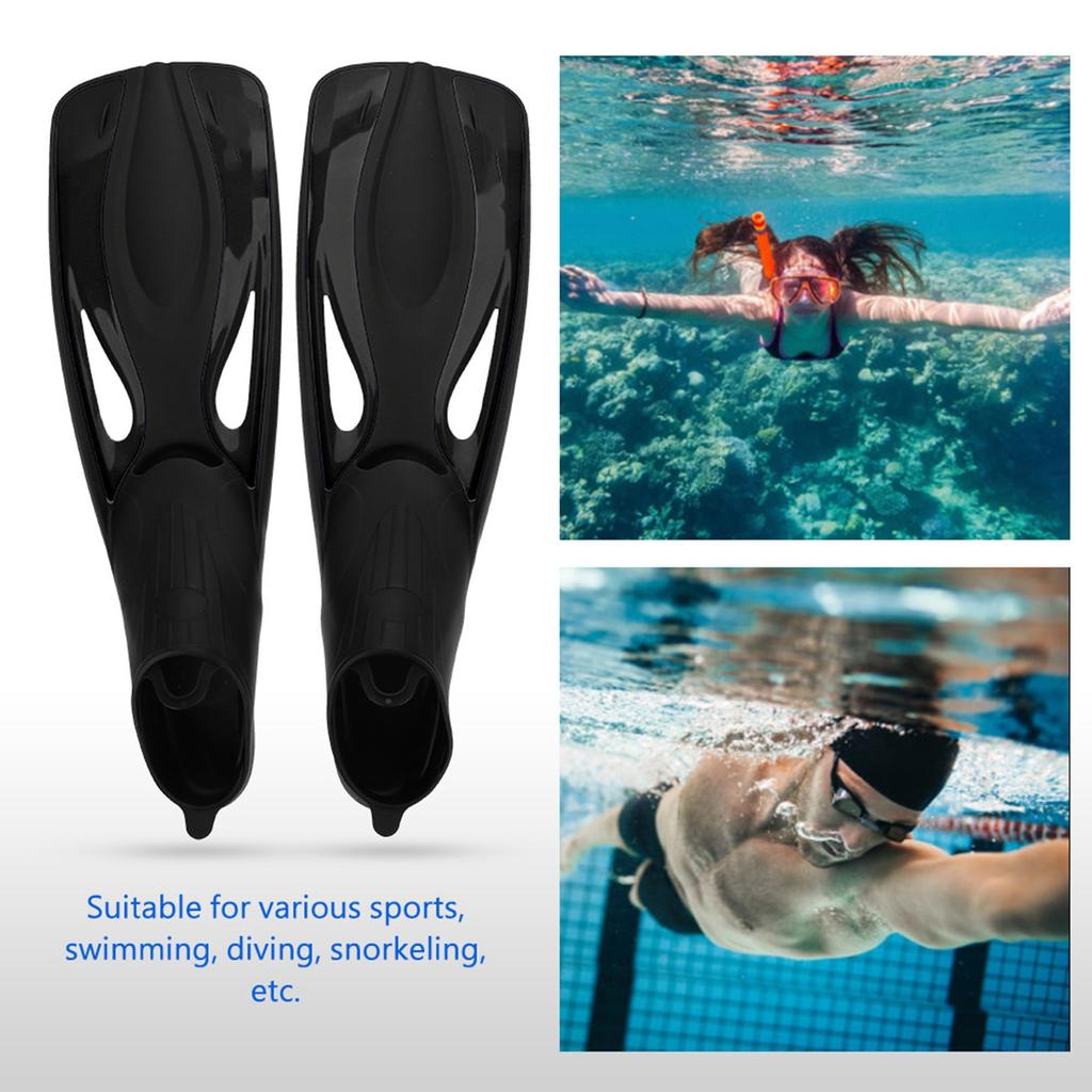 WHALE 1 Pair Adults Water Sports Snorkeling Diving Rubber Swimming Foot Fins Black (ML)