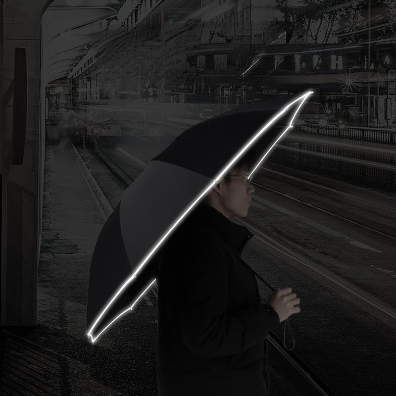 10 Bones Men Women Umbrella Fully Automatic Reverse Folding Umbrella with Windproof Reflective Stripe UV Umbrellas