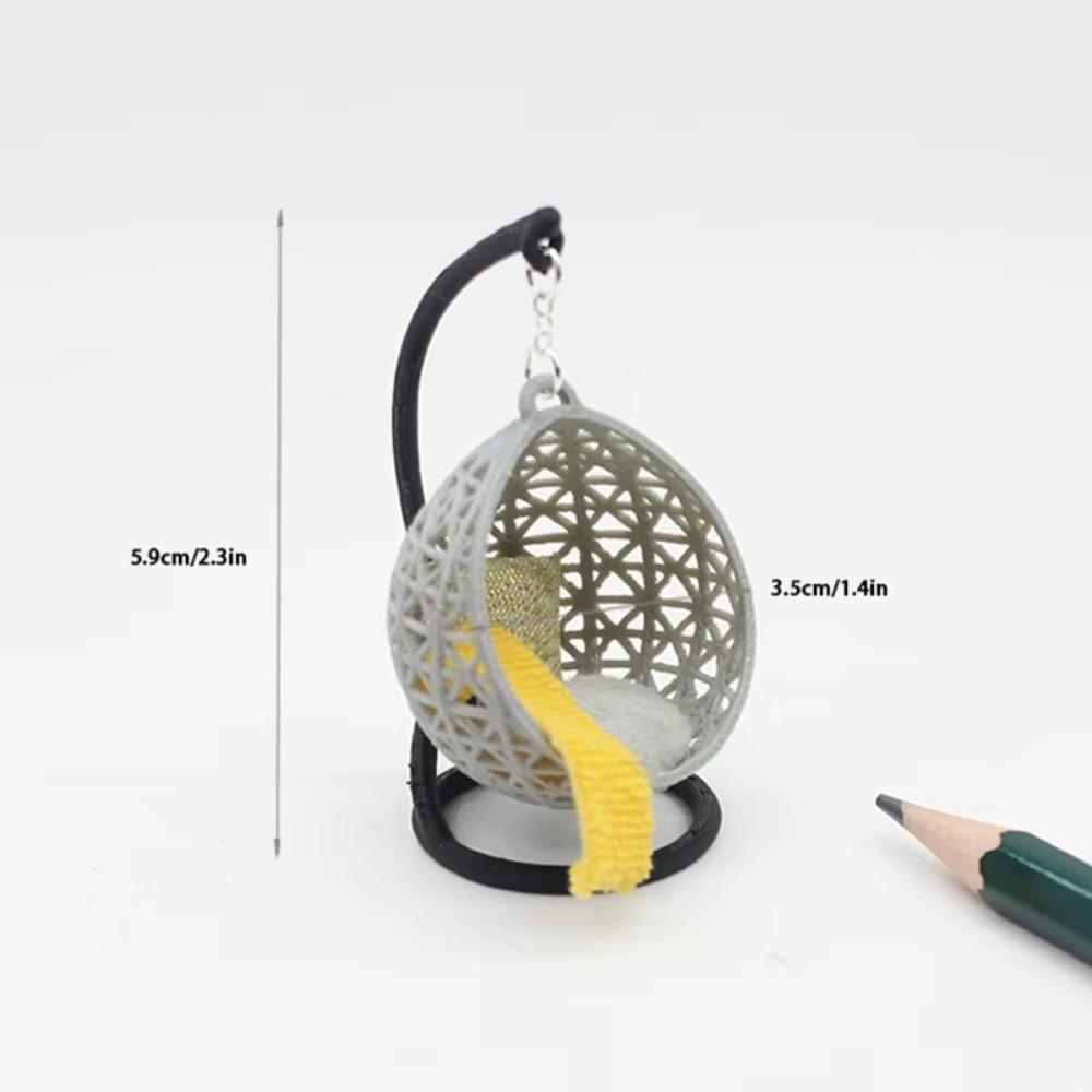 Hammock Miniature Swing Ornament Garden Furniture Doll Tiny Swing Model  DIY