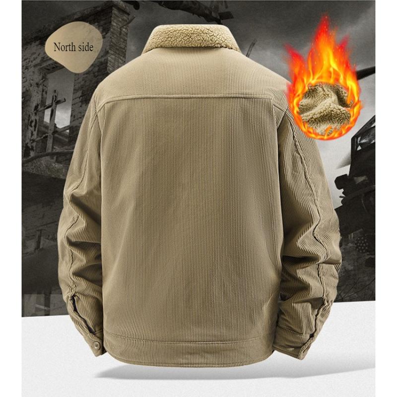 Autumn Winter Men Corduroy Fleece Jackets Warm Parkas Male Outwear Casual Coats Male Tooling Jackets
