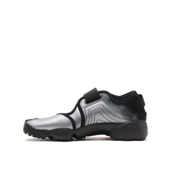 Nike Air Rift Leather Metallic Silver Black IH3656-095 Women's Size