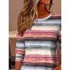 Women's T shirt Crew Neck Long Sleeve Tunic Graphic Geometric Striped Vintage Stylish  Round Neck Regular Tops