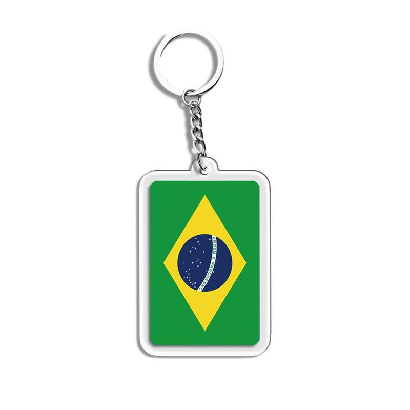 Acrylic Keychain Country Flags Collection United States Spain Russia France For Car Key Bag Gift Souvenir