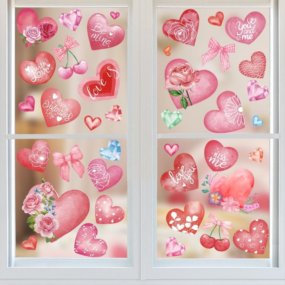 Bow Flower Rose Glass Electrostatic Film PVC Flower Electrostatic Decal Store