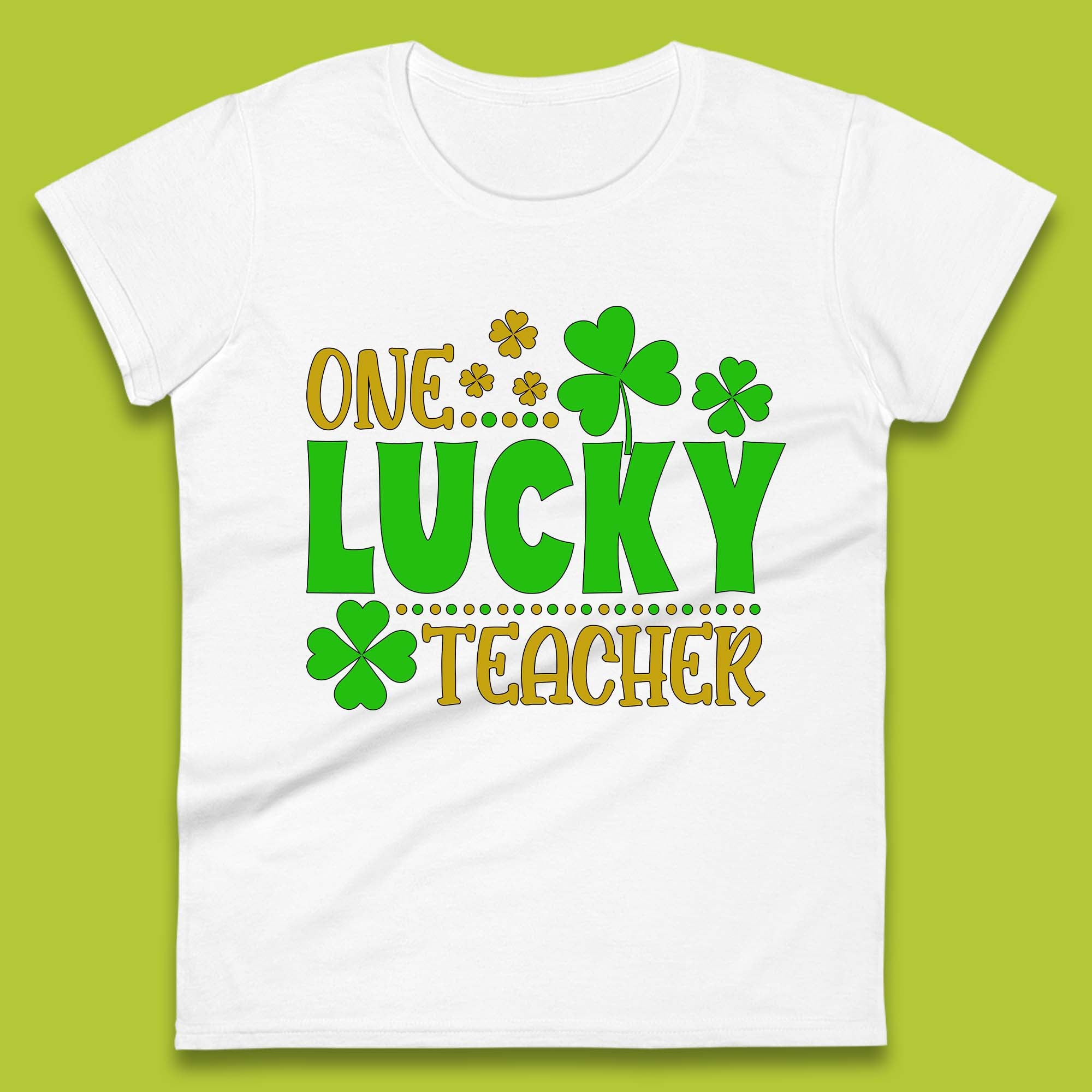 One Lucky Teacher Womens T-Shirt Mens Tops Tees Unisex S