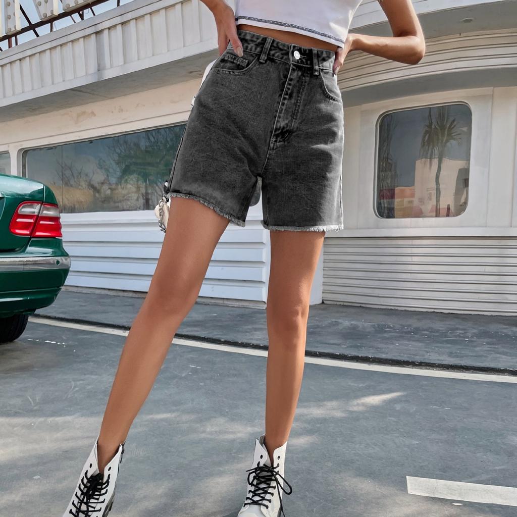 GMXIA Trend Loose Casual Denim Shorts High Waisted Loose Slimming Pants