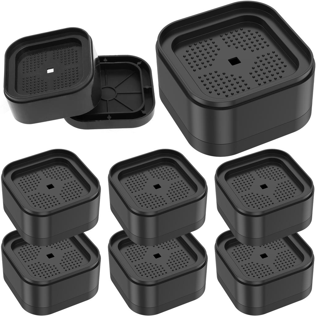8/12/16Pcs Furniture Risers Plastic Stackable Furniture Leg Pad with Nonslip Bottom Versatile Bed Raising Blocks for Table Chair