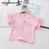 2025 New Summer Lace T-Shirt - Baby Girl Short Sleeve, Pure Cotton, Stylish Top for Small & Medium Children's Fashion