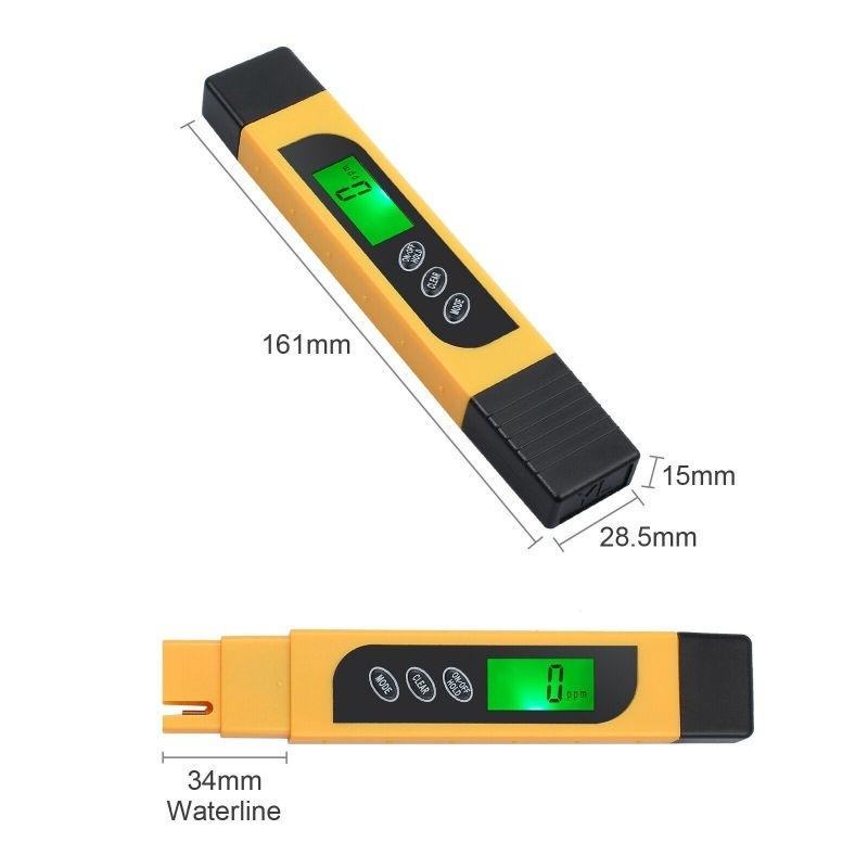 3 in 1 Intelligente Hintergrundbeleuchtung Multifunktionaler Wasserqualitätsprüfgerät-Erkennungsstift