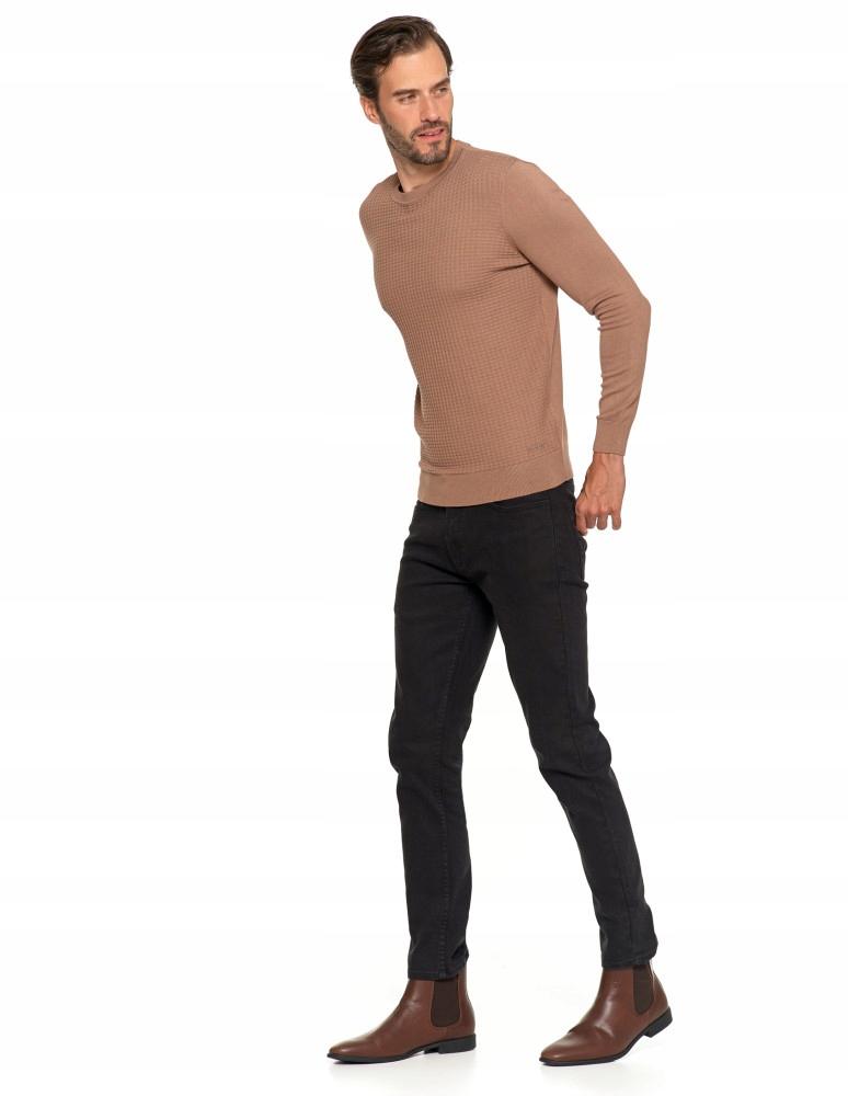 Men's Sweater Elegant Classic Viscose Fashionable Long Sleeve MORAJ XL Mocca