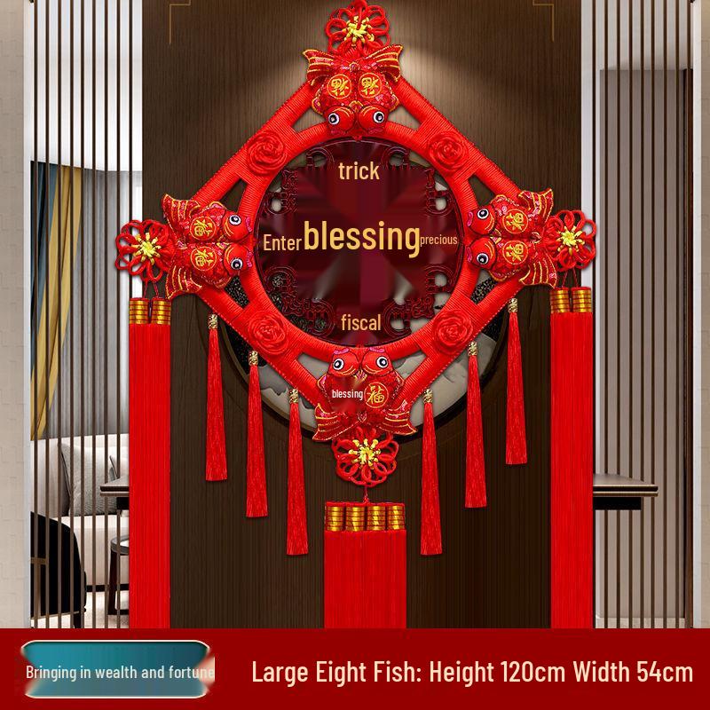 2025 High-End Chinese Knot Peace Fu Character Five Blessings Door Ornament for Living Room and Housewarming Decoration