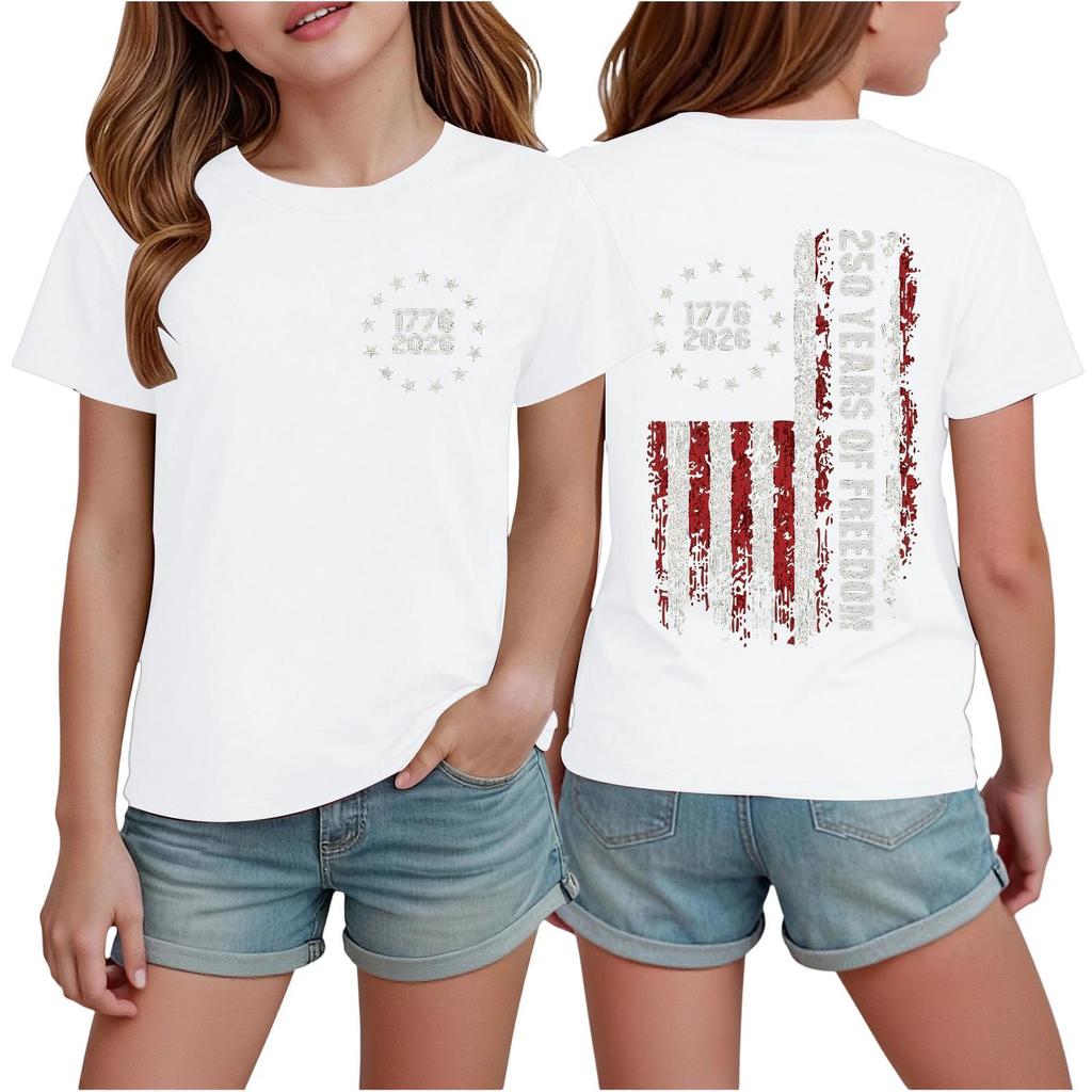 Boys' And Girls' Printed Fashion Casual Short-Sleeve T-Shirts