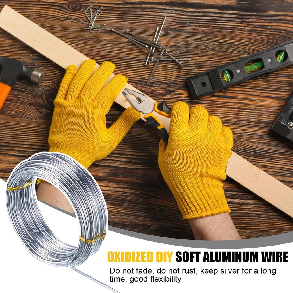 10M 1/1.5/2mmAluminum Craft Wire Anti Fade Soft Silver Color Bendable Wire Craft Supply Metal Wire For Doll Skeletons Sculptures