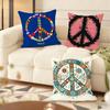 P-Peace And Love Cushion Cover Soft Short Plush Pillow Cover Smooth Cozy Texture Aesthetic Cushion Case Home Decor