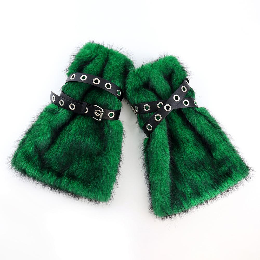 Autumn And Winter Leg Warmers Medium Long Tube Subcultural Plush Belt, Spice Girl Long Waist Chain Punk Style Props
