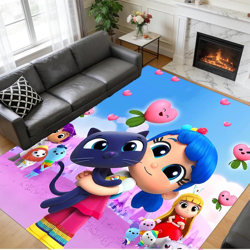 Anti‑Slip Crystal Velvet Floor Rug, True And The Rainbow Kingdom Design Carpet for Indoor Living Bedroom Home Decoration