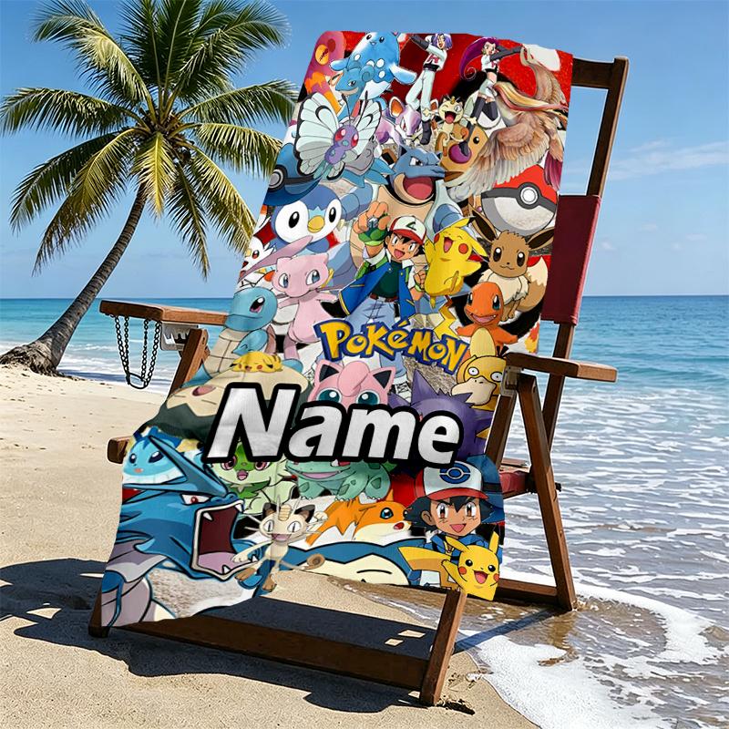 Custom Name Personalized card game Print Beach Towel, for Trip Camping Beach Party Home Decor, Birthday Gift for Family & Friends