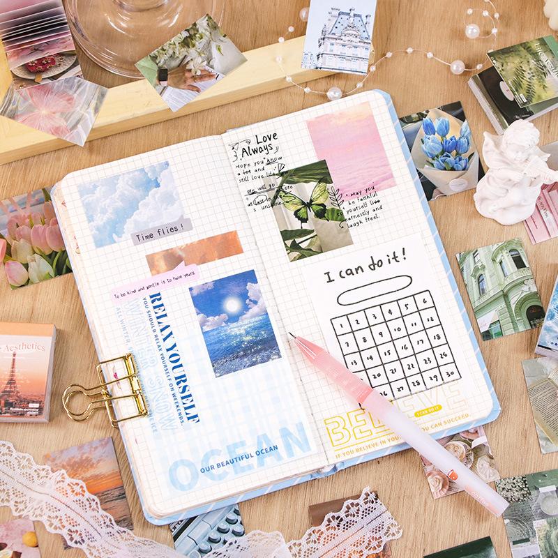 Mini-Notizbuch für Kinder im Antik-Stil, kreatives Material, dekorative Aufkleber