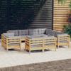 Vidaxl 11-Cz. Garten-Sitzgruppe, Graue Kissen, Kiefernholz