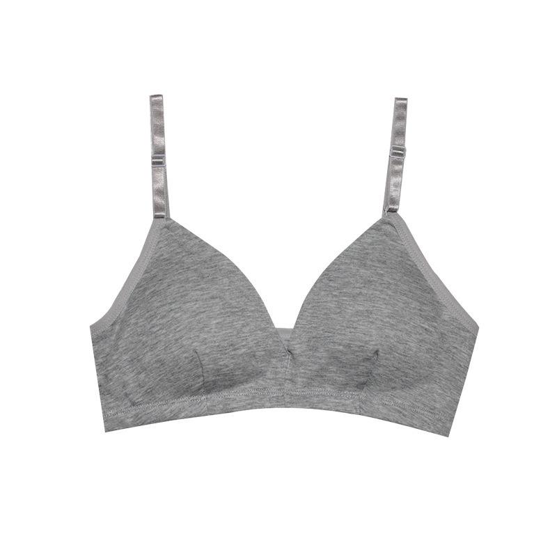 

Беспроводной хлопковый треугольный бюстгальтер для девочек - Французский стиль, Тонкий дизайн, Удобная одежда для сна One Size серый