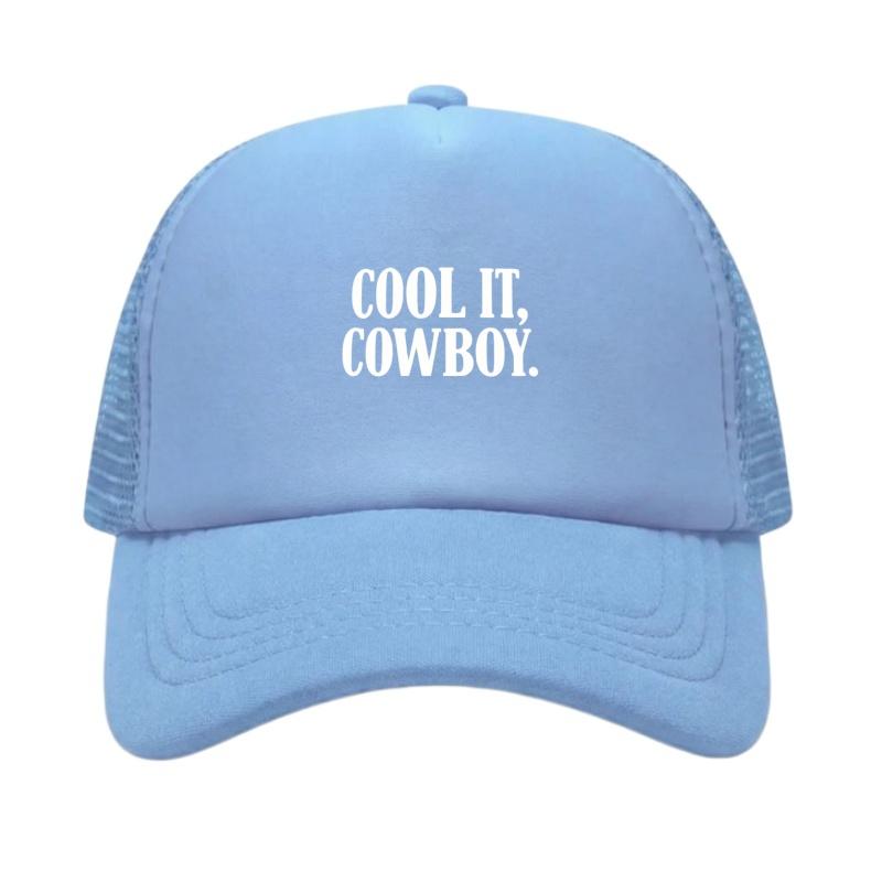 Cool It Cowboy Printed Adjustable Baseball Cap Classic Snapback Dad Hat Breathable Mesh Hat Golf Fishing Outdoor Sun Cap