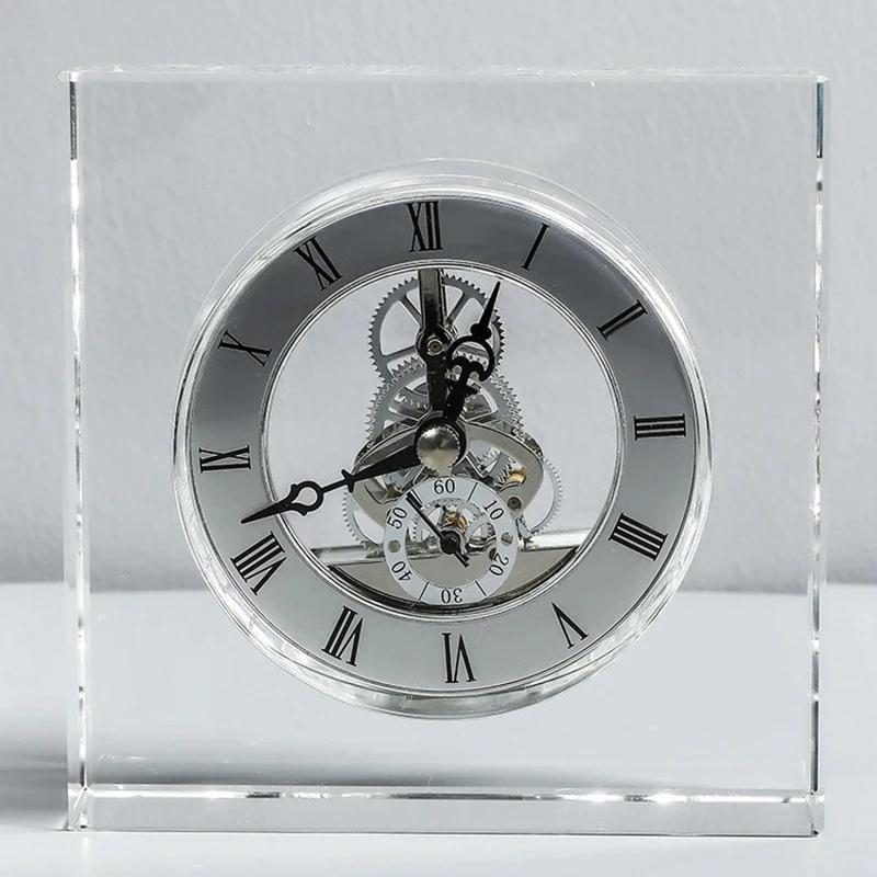 

Nordic Crystal Silent Table Clock Aesthetic Tabletop Clocks Luxury Gaming Room Decoration Furniture Accessories Products 2024 серебряный