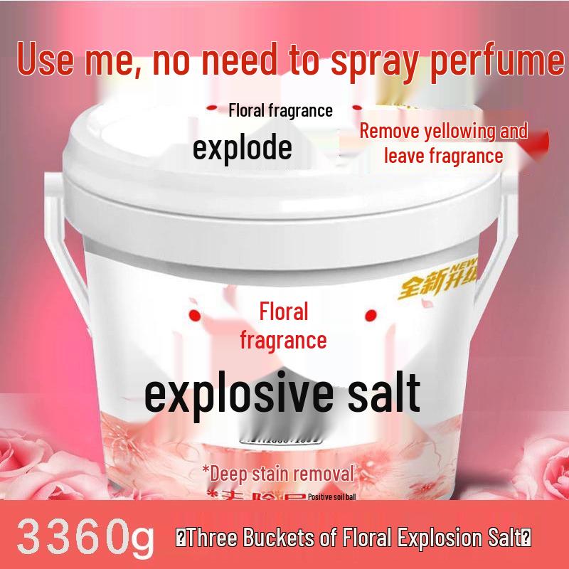 Floral Explosion Stain Remover & Brightener: Salt Bleach Powder for Colored Clothes with Long-Lasting Fragrance