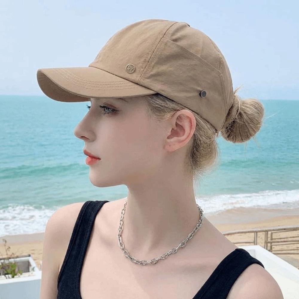 Quick-drying Women's Visor Hat UV Protection Lightweight Baseball Cap Can Hang Masks Simple Ponytail Sun Hat Outdoor Sports