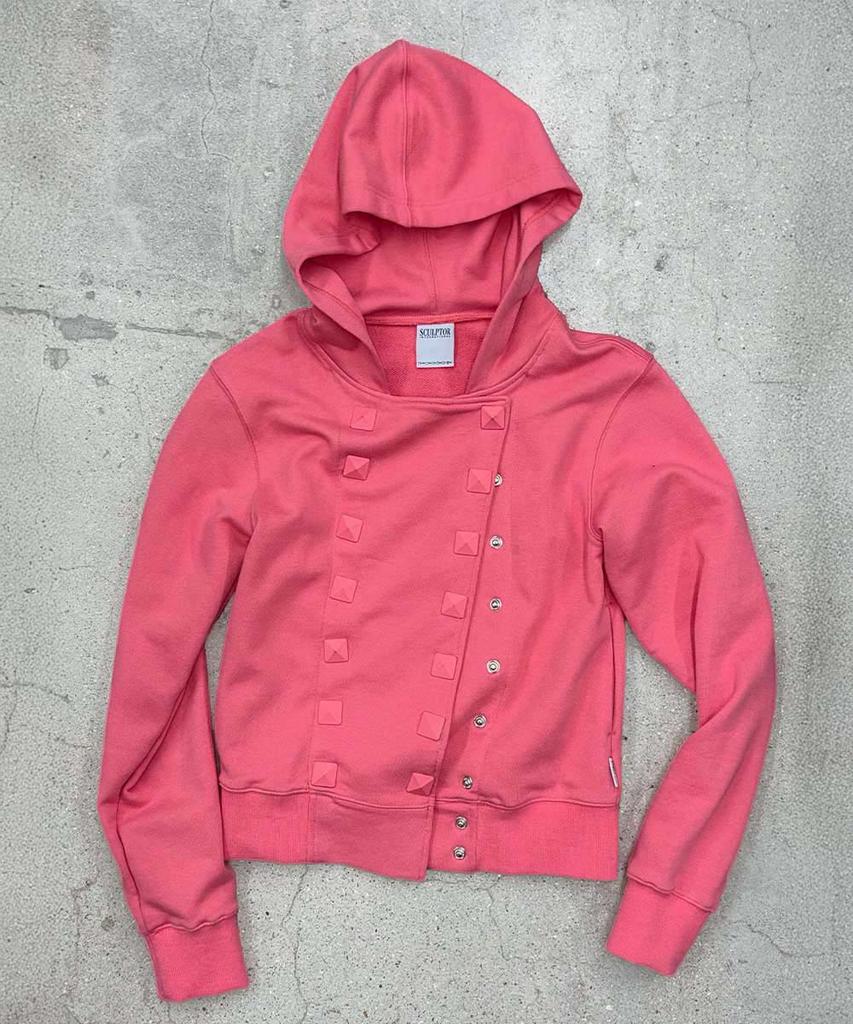 SCULPTOR Napoleon Stud Hoodie Acid Pink