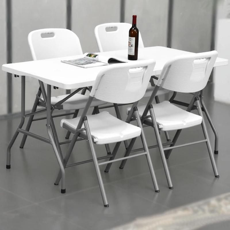 Outdoor Folding Table Household Folding Table and Chairs Simple Portable Stall Table Rectangular Learning Small Dining Table
