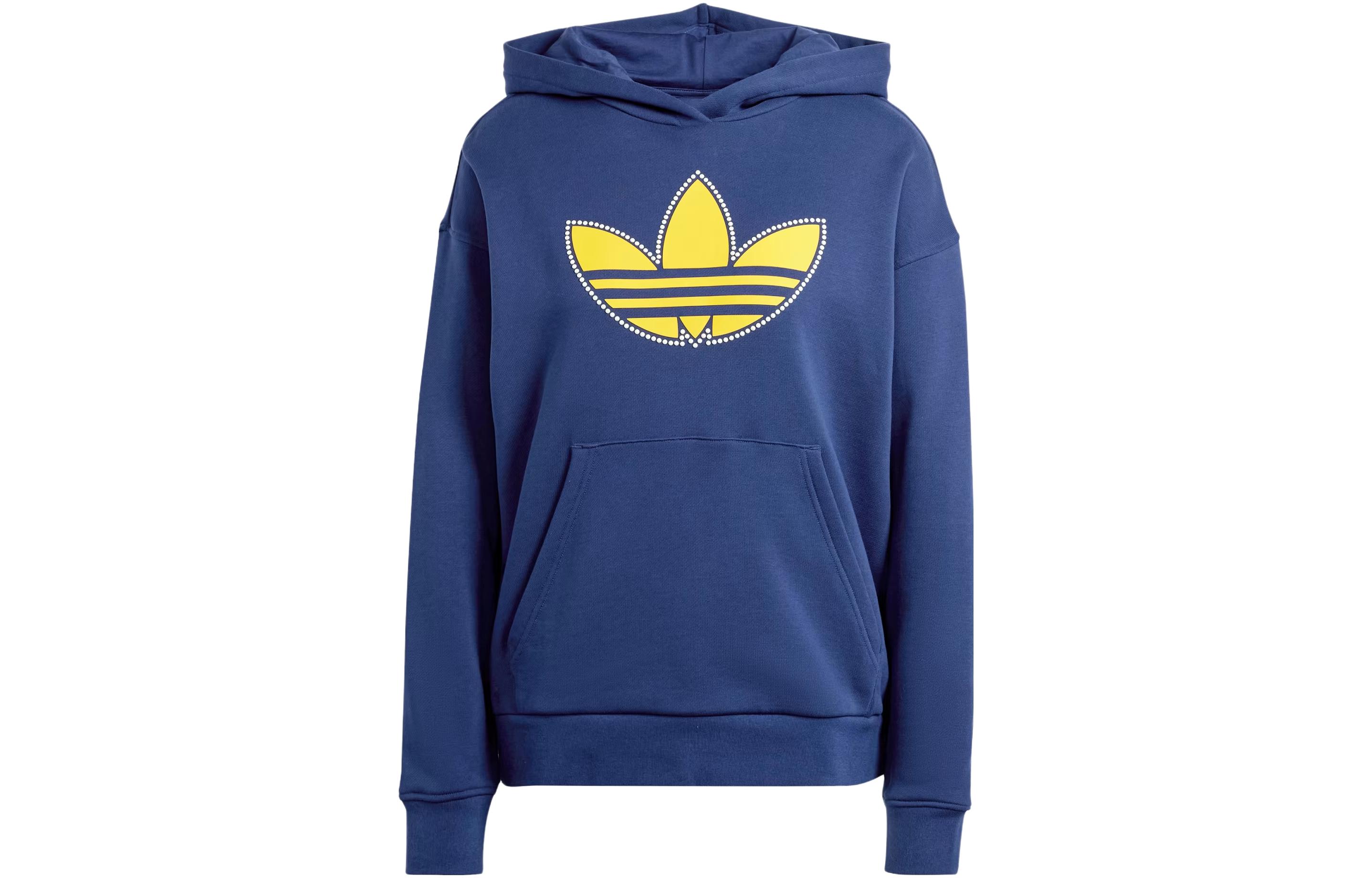 

Adidas Originals Trefoil Sweatshirts Women s Dark Blue Hooded Moderate Regular IL2422 L