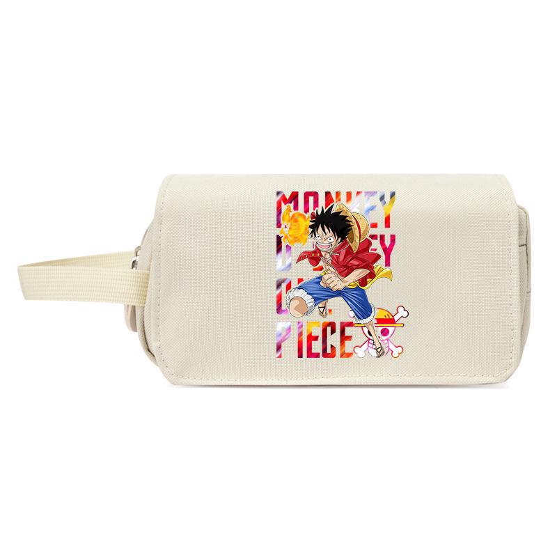 One Piece Large Capacity Pencil Case - Luffy, Zoro, Ace, Law, Sanji Japanese Style Student Stationery Bag