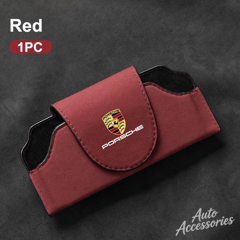 Car Glasses Holder Clip Accesorios Decoration Sun Glasses Storage For Porsche 918 911 718 Taycan Panamera Cayenne Boxster Cayman