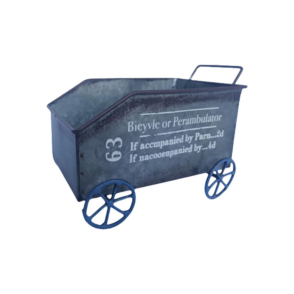 Flower Cart Metal Modern Metal Wagon Planter Plant Stand Flower Planter Pot for Indoor Garden Patio Outdoor Balcony