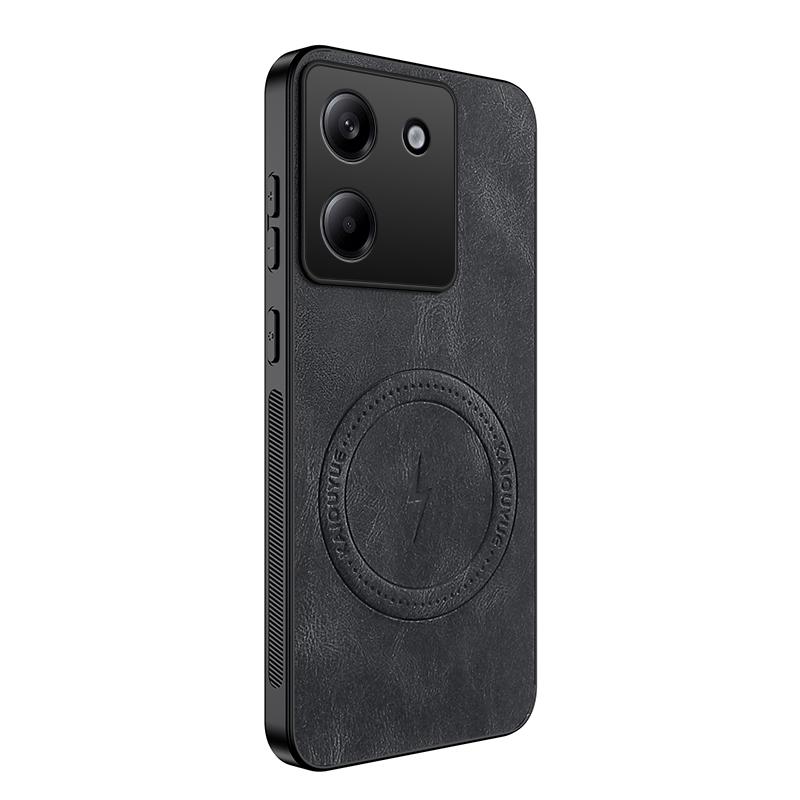 For Poco M7 Pro Luxury Magnetic Wireless Charge Phone Case For Xiaomi Poco M7 Pro Shockproof Matte Leather Back Cover Shell