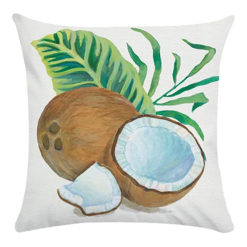 Tropical Plant Coconut Pattern Printed Super Soft Throw Pillow Cover Fashion Home Decor Office Seat Cushion Cover