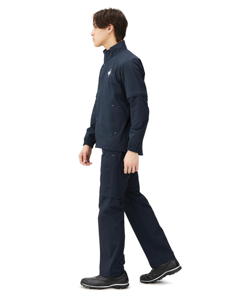 Coq Sportif Rain Wear Breathable Water Resistant Stretch Top and Bottom Set Golf Sleeves Detachable QGMXJH10W NV00 LL [Le Golf] [Limited Distribution]